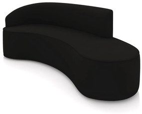 Sofá 4 Lugares Orgânico 220 cm Morgan Veludo D03 - D'Rossi - Preto