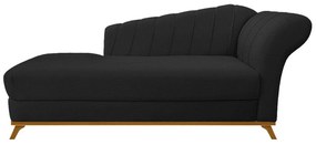 Recamier Vanessa 185cm Lado Esquerdo Corano Preto - ADJ Decor