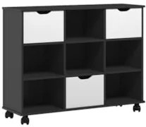 Nicho Organizador com Rodízios 6 Gavetas Toys Q01 Preto/Branco - Mpoze