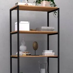 Estante Livreiro Multiuso Estilo Industrial 180cm 6 Prateleiras Trento