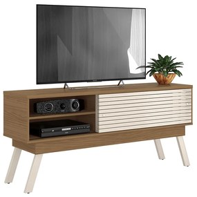 Rack TV 65 Pol 150cm Bancada para Sala Orlin Naturale/Off White M20 - D'Rossi