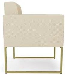 Sofá Namoradeira e 1 Poltrona Base Industrial Dourado Ana Veludo Luxo