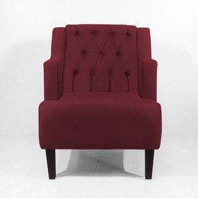 Poltrona Classic Suede Bordô Pés Palito Sala, Quarto, Decoração