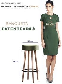 Banqueta Redonda Líbia Corano Verde - D'Rossi