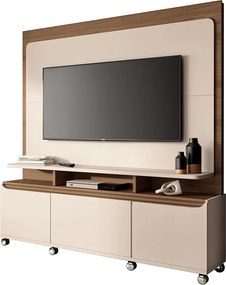 Home Estante Quantum 2 Portas em MDP/MDF para TV até 70 Polegadas Off White/Castanho G26 - Hb Móveis