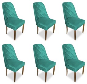 kit com 6 Cadeiras de Jantar Dublin Suede Azul Tiffany