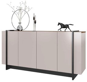 Buffet Aparador Decorativo 160cm Destin Off White/Preto G73 - Gran Belo