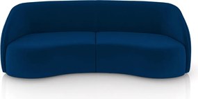 Sofá Decorativo Sala de Estar Bipartido 288cm Clarke Veludo Azul G45 - Gran Belo