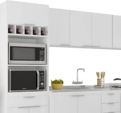 Armário de Cozinha CP05 Com Pia 120cm Pérola Z34 Branco     - Mpozenat