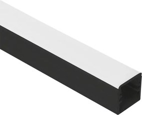 Perfil Sobrepor Para Fita De Led Aluminio Preto 300Cm Way