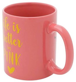 Caneca Porcelana Penelope Charmosa Better Life Pink