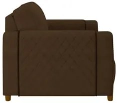 Poltrona Decorativa para Sala de Estar 98cm Amaranto Z32 Veludo Marrom