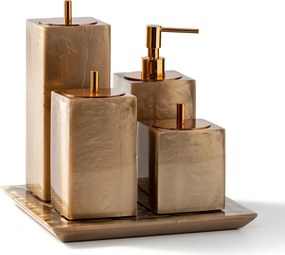 Conjunto Banheiro 4 Pçs Resina - Champagne - Red Gold  Champagne - Red Gold