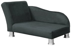 Divã Cama Pet Luxo para Cães E Gatos Elegante Confortável Suede Cinza Grafite