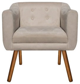 KIT 02 POLTRONAS JULIA SUEDE BEGE PES PA