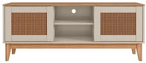 Rack Safira 1.35 Off White/Noce - Casa D Móveis