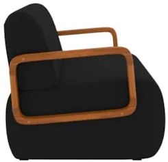 Poltrona Decorativa Orgânica para Sala Belarus Z08 Veludo Preto - Mpoz