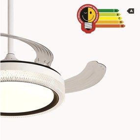 Ventilador De Teto Sagitta Branco Pás Retrátil Led 30W Multicolor Bivo...