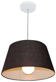Lustre Pendente Cone Md-4039 Cúpula em Tecido 21/40x30cm Preto - Bivolt