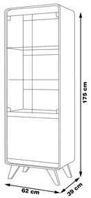 Cristaleira Decorativa Maverick MDF Nature/OffWhite G21 - Gran Belo