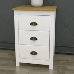 Mesa de Cabeceira 46cm Para Quarto 3 Gavetas Lázio Freijó F07 - Mpozen