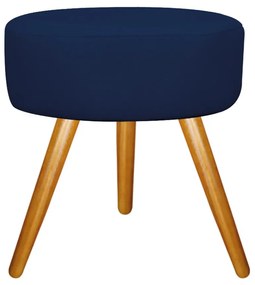 Kit 02 Puffs Sofia Palito Mel Suede Azul Marinho - ADJ Decor