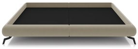 Cama King Size Avulsa Bezos Madeira Imunizada Pés em Aço Revestimento Veludo Bege G91 - Gran Belo