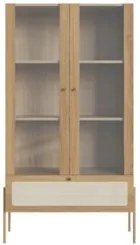 Cristaleira 2 Portas de Vidro Pé Metal Arlo A10 Hanover/Dourado - Mpoz