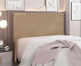 Cabeceira Estofada Nápoles 195cm King Size Suede - ADJ Decor