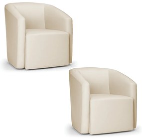 Poltrona Decorativa Orgânica Kit 2 Stella Max Sintético D03 - D'Rossi - Bege
