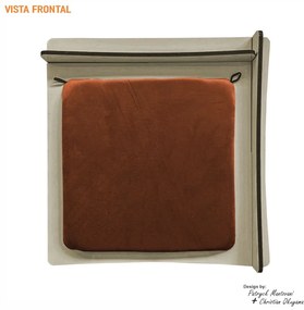 Arranhador de Gato para Cama Box B400 Bege/Terracota - Sheep Estofados - Bege