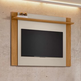 Painel Extensível Tremonti TV até 55 Polegadas Prateleira Nature/Off White G77 - Gran Belo