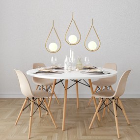 Kit 03 Pendente Gota Globo Ø12Cm C/ Rosca Alumínio 1Xg9 - Qimporta Pd2... (CHAMPANHE, FOSCO)