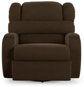 Poltrona do Papai Sala de Cinema Reclinável Kylie Glider Manual Giratória Veludo Marrom G23