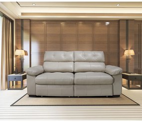 Sofá de Couro Retrátil e Reclinável Alofi - 230cm