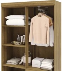 Guarda Roupa Solteiro 103cm Com Espelho Ideal Nature - Vila Rica