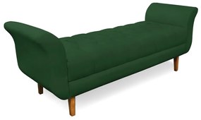 Recamier Olinda Veludo Verde 160 cm Pés Chanfrado Castanhos - D'Rossi