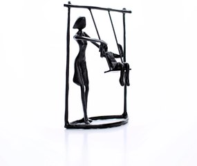 Escultura Decorativa em Metal Preto Balanço 18x13,5 cm - D'Rossi