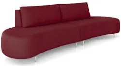 Sofá 3 Lugares 200cm Orgânico Pé Ferro Nagai Veludo Bordo Z55 - Mpozen