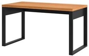 Escrivaninha Cleveland Tampo Freijó Base Preto Fosco 135cm - 62322 Sun House