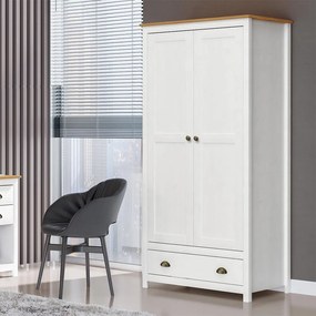Armário Organizador 2 Portas Madeira Maciça Osiris Branco/Freijo - G74 - Gran Belo