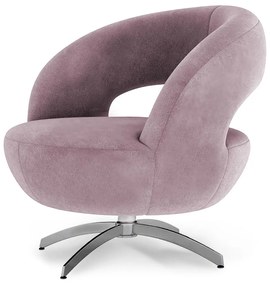 Poltrona Decorativa Base Giratória Topázio Veludo Rosê - Sheep Estofados - Rosa