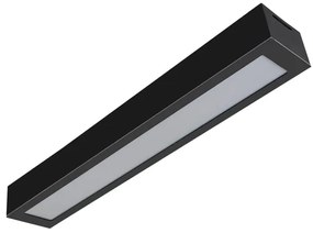 Plafon Led Sobrepor Retangular 18W Preto Valencia - LED BRANCO QUENTE (3000K)