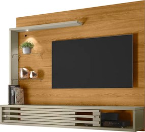 Painel TV 50 Pol 160cm Bancada Suspensa Sala Ravian Cumaru/Opala M20 - D'Rossi