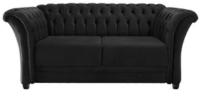 Namoradeira Chesterfield Sofia Suede Preto - ADJ Decor