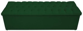 Recamier Baú Estofada Mel 140 cm Casal Com Capitonê  Suede Verde - ADJ Decor