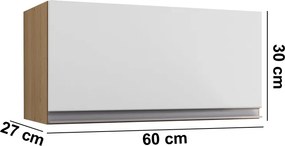 Armário Cozinha Aéreo Geladeira 60cm Basculante Leticia Amêndoa/Branco A01 - D'Rossi