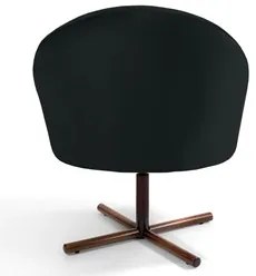 Poltrona Decorativa Base Xis Madeira Rafa C-300 Veludo Preto - Domi