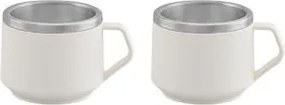 Kit 2 Xícaras para Café Tramontina em Aço Inox Branco 80 ml