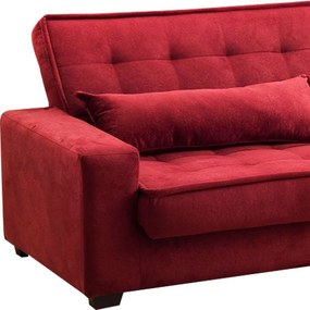 Sofá Cama 3 Lugares Speciale Montana Suede Pena Vinho D'Rossi